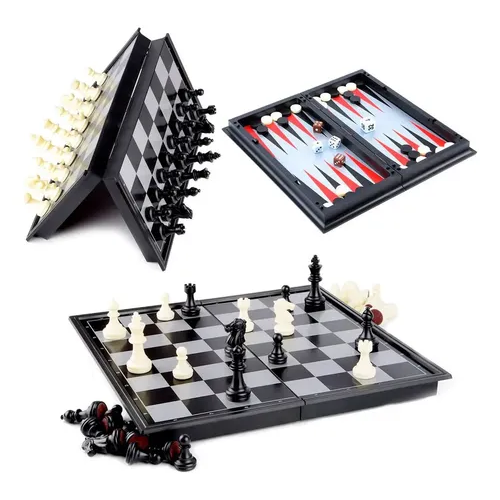 3 en 1 Ajedrez Damas Backgamon