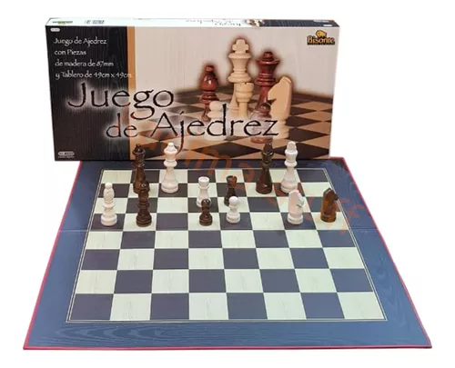 Ajedrez tablero 49x49 cm piezas de madera