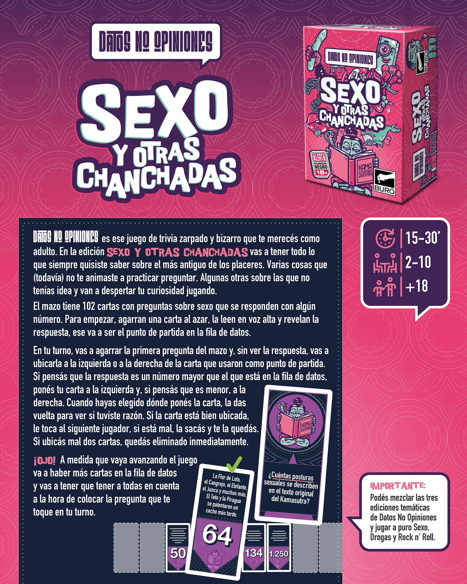 Cómo se juega a Datos No Opiniones: Sexo y Otras Chanchadas