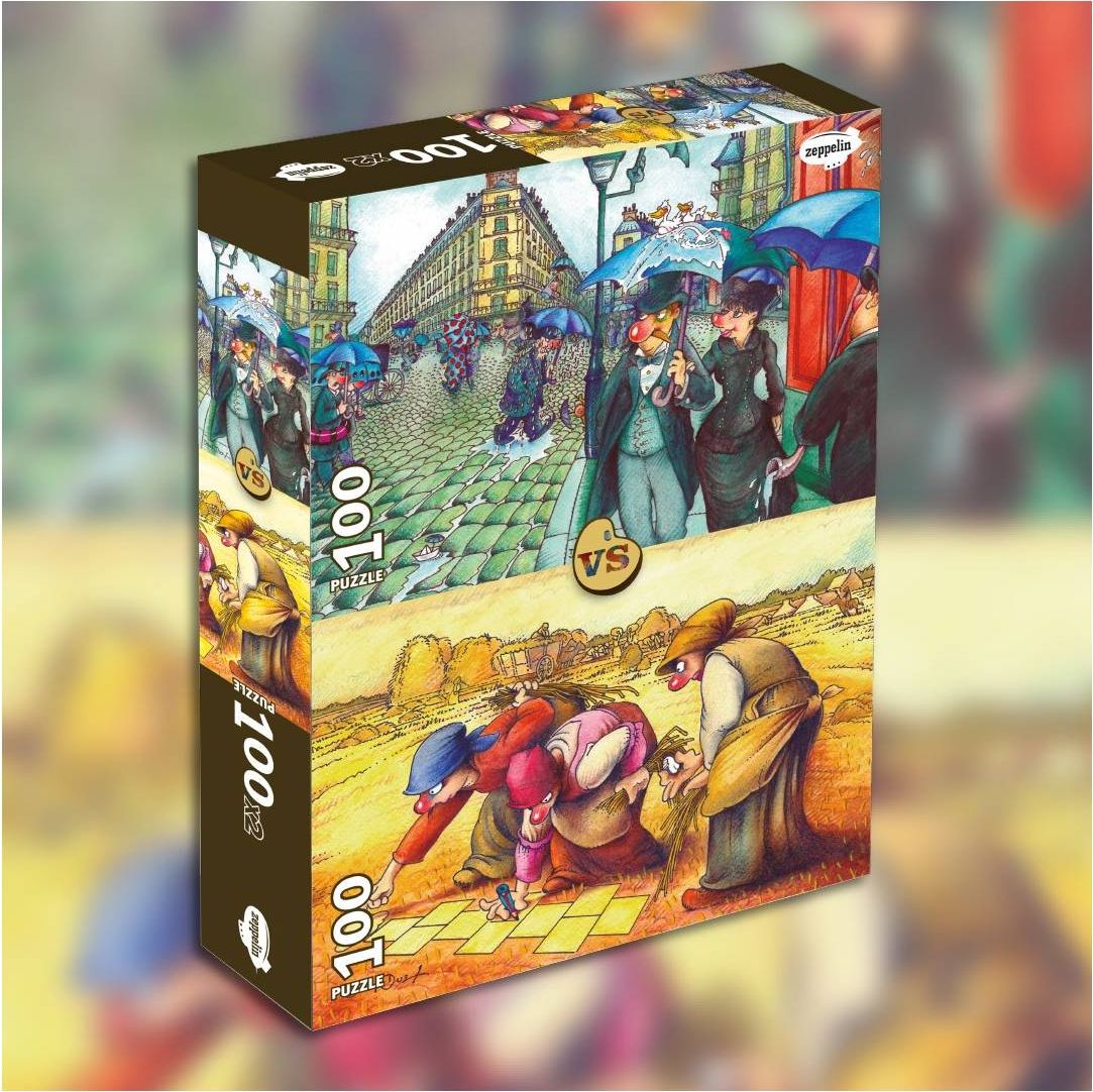 Rompecabezas Puzzle Juego Zeppelin 100 Piezas Las Calles de Paris VS Las Espigadoras