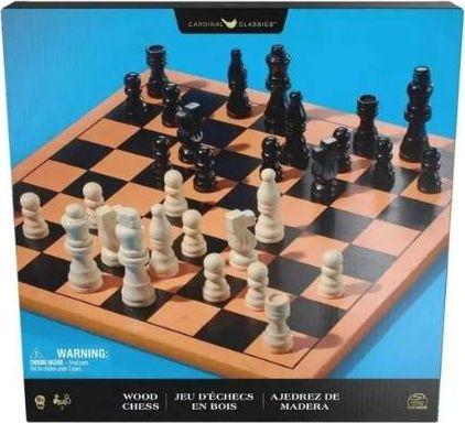 SPINMASTER GAMES JUEGO DE AJEDREZ DE MADERA (PIEZAS + TABLERO PLEGABLE)